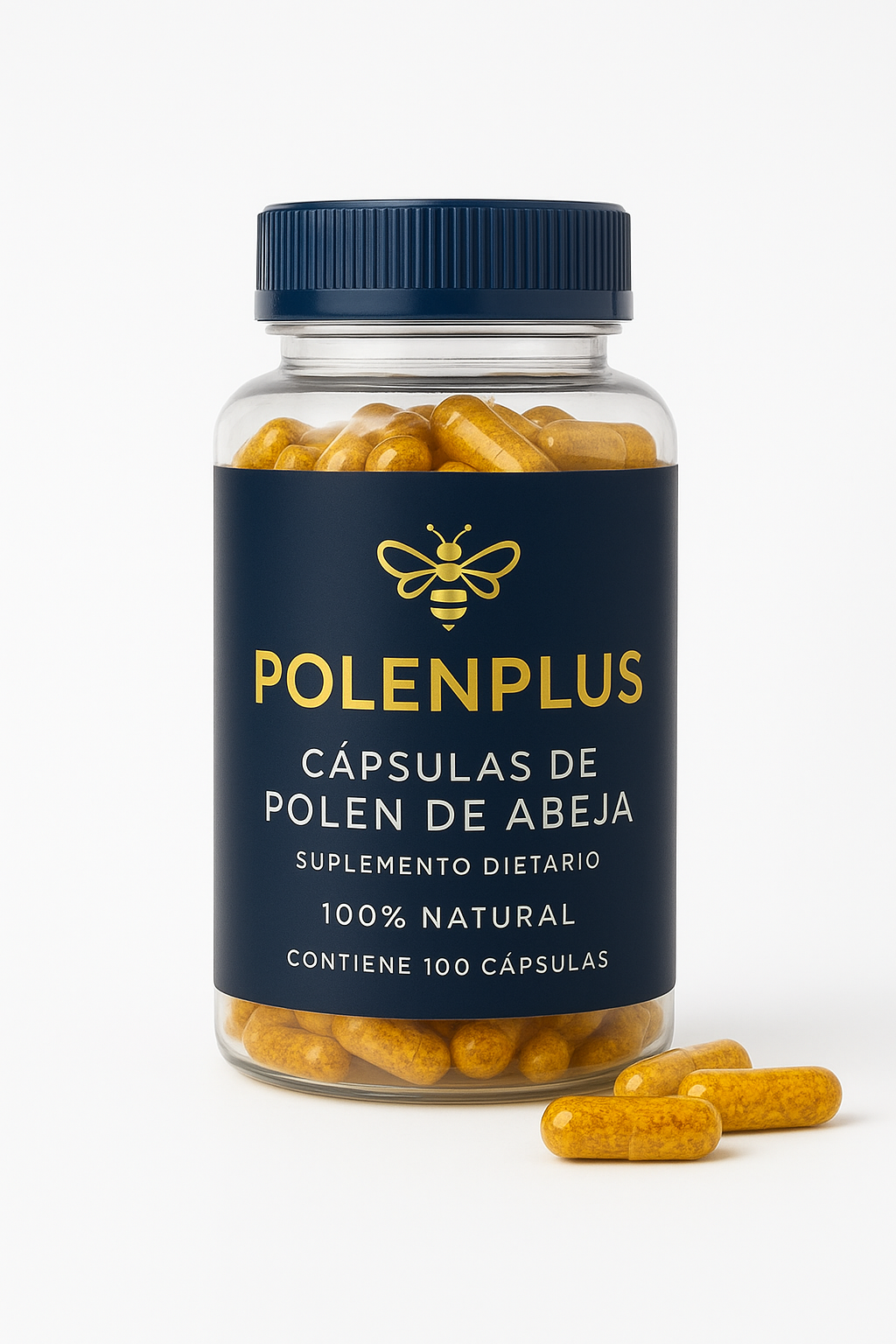 MULTIVITAMINICO POLENPLUS 100 CAPSULAS - ENERGIA Y BIENESTAR NATURAL, POTENCIA TU ENERGIA, MEJORA TU INMUNIDAD Y COMBATE EL ESTRES