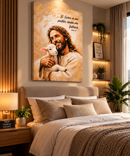 ✝️ El Señor es mi Pastor, nada me faltará — Salmo 23 Un Cuadro Lleno de Fe, Paz y Esperanza para tu Hogar