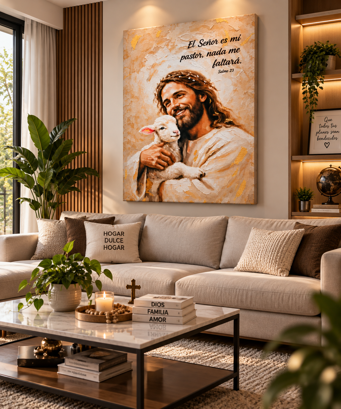 ✝️ El Señor es mi Pastor, nada me faltará — Salmo 23 Un Cuadro Lleno de Fe, Paz y Esperanza para tu Hogar
