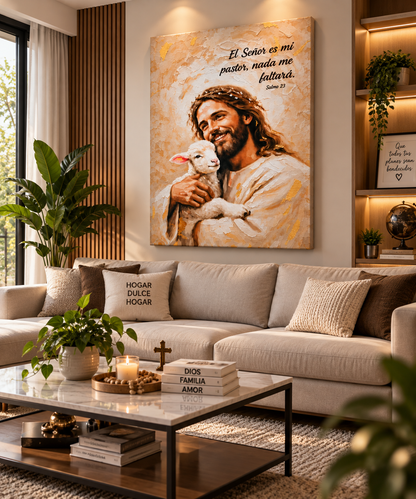 ✝️ El Señor es mi Pastor, nada me faltará — Salmo 23 Un Cuadro Lleno de Fe, Paz y Esperanza para tu Hogar