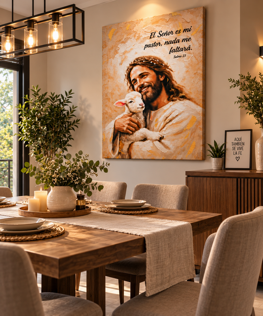✝️ El Señor es mi Pastor, nada me faltará — Salmo 23 Un Cuadro Lleno de Fe, Paz y Esperanza para tu Hogar