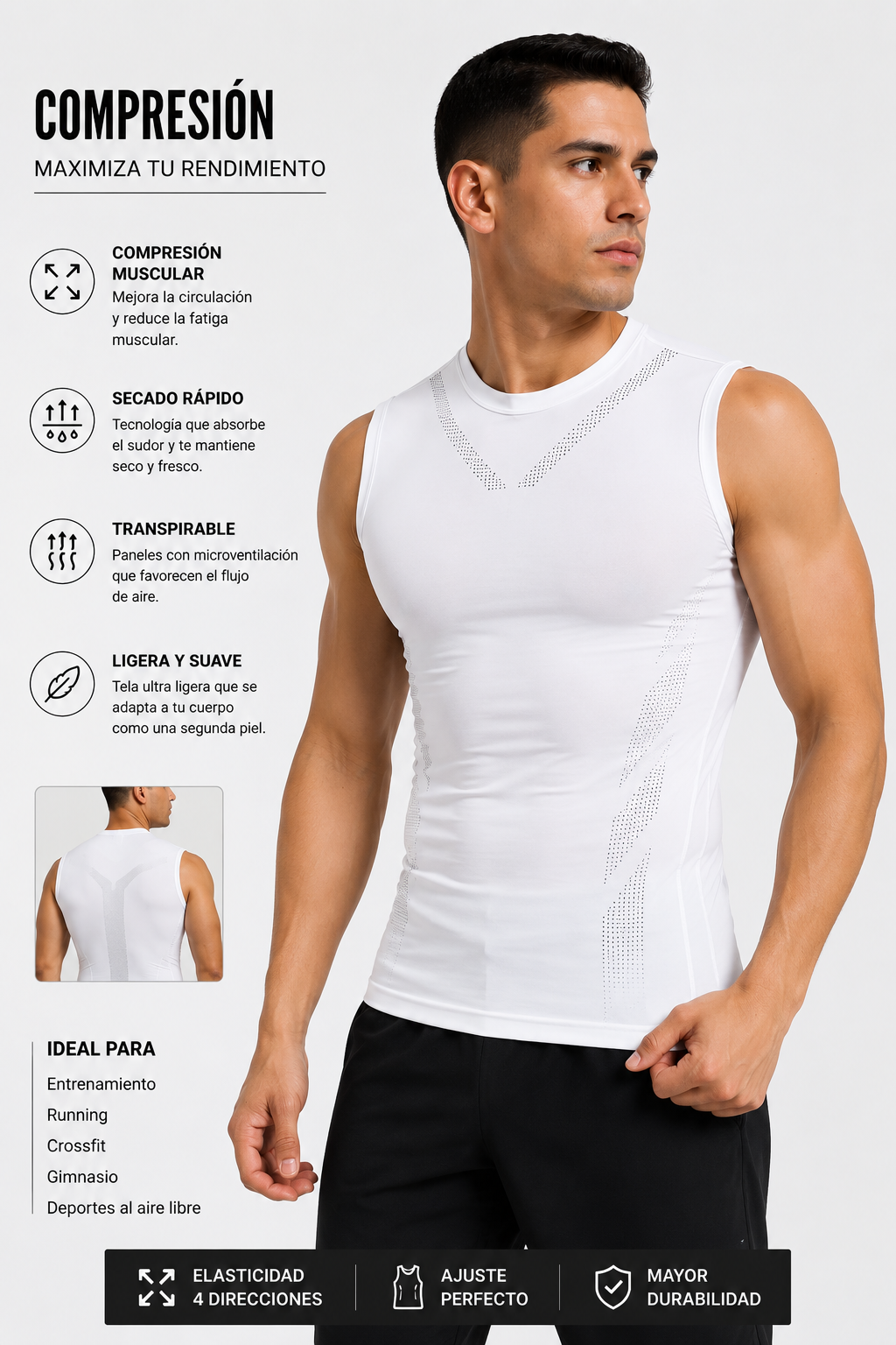 CAMISILLA DE COMPRESION PARA TODA OCASION GYM TRABAJO SALIDAS