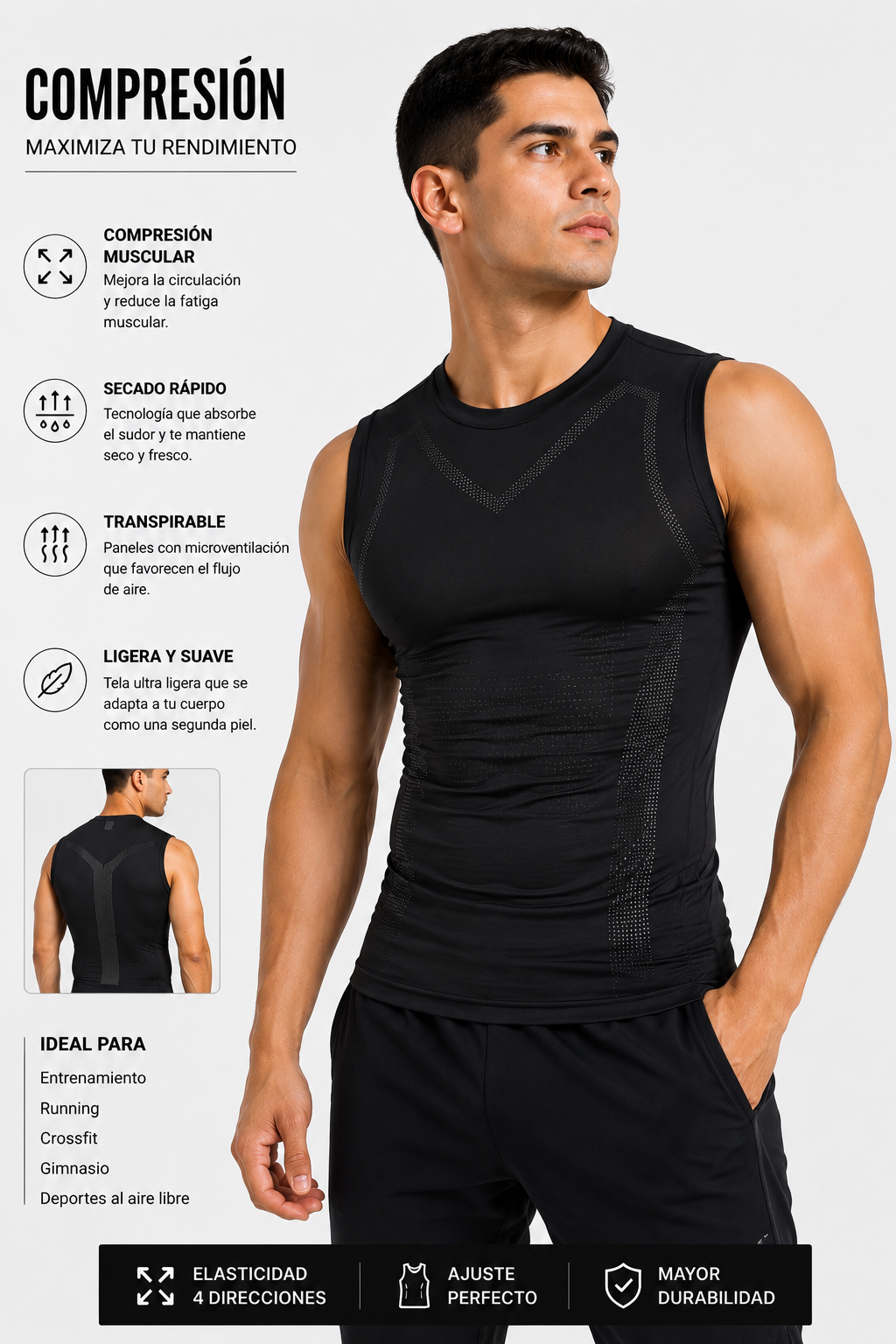 CAMISILLA DE COMPRESION PARA TODA OCASION GYM TRABAJO SALIDAS