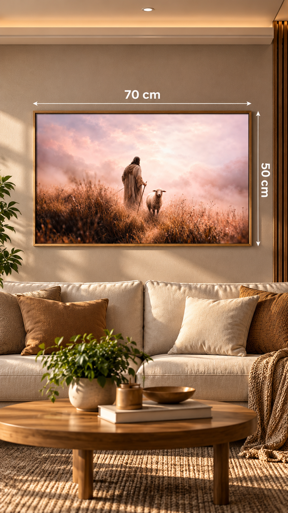 🙏✨ CUADRO EL BUEN PASTOR 🐑🤍 – FE Y ESPERANZA 🌅🕊️🏡