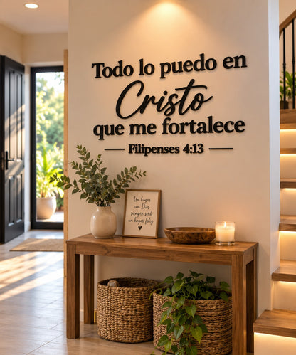 🙏✨ TODO LO PUEDO EN CRISTO QUE ME FORTALECE ❤️ | decoración de fe ✝️ FILIPENSES 4:13.