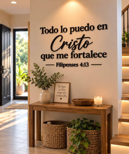 🙏✨ TODO LO PUEDO EN CRISTO QUE ME FORTALECE ❤️ | decoración de fe ✝️ FILIPENSES 4:13.